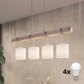 Brilagi - LED полилей на кабел NUBILA 4xE27/60W/230V сив/бял