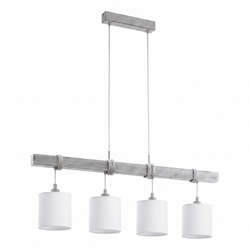 Brilagi - LED полилей на кабел NUBILA 4xE27/60W/230V сив/бял