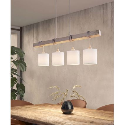 Brilagi - LED полилей на кабел NUBILA 4xE27/60W/230V сив/бял