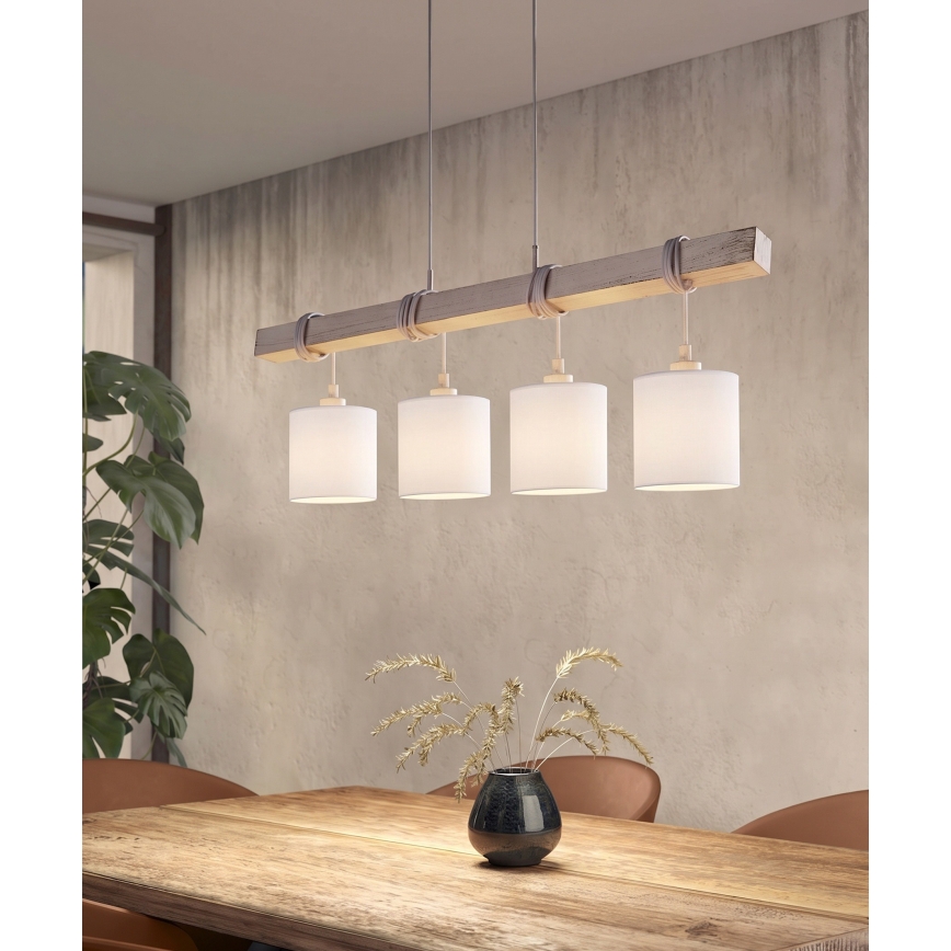 Brilagi - LED полилей на кабел NUBILA 4xE27/60W/230V сив/бял