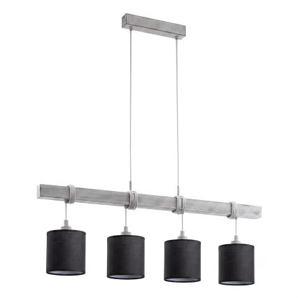 Brilagi - LED полилей на кабел NUBILA 4xE27/60W/230V сив/черен