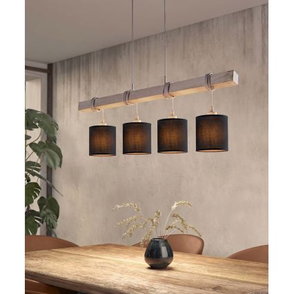 Brilagi - LED полилей на кабел NUBILA 4xE27/60W/230V сив/черен