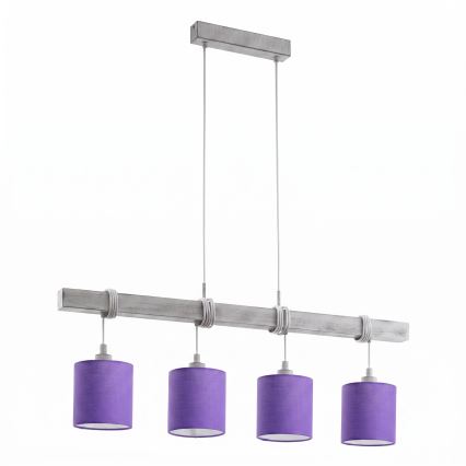 Brilagi - LED полилей на кабел NUBILA 4xE27/60W/230V сив/лилав