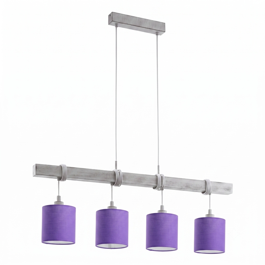 Brilagi - LED полилей на кабел NUBILA 4xE27/60W/230V сив/лилав