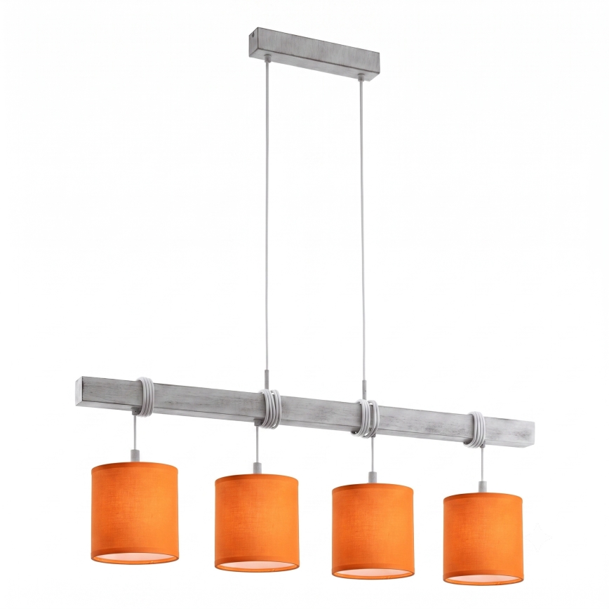 Brilagi - LED полилей на кабел NUBILA 4xE27/60W/230V сив/оранжев