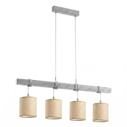 Brilagi - LED полилей на кабел NUBILA 4xE27/60W/230V сив/светлокафяв