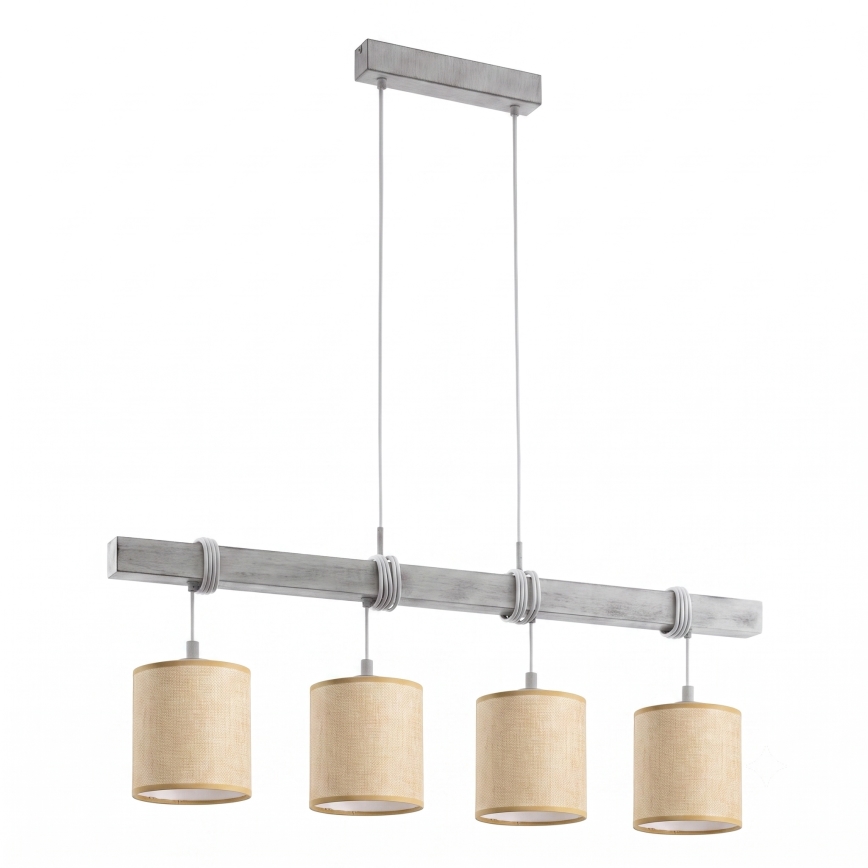 Brilagi - LED полилей на кабел NUBILA 4xE27/60W/230V сив/светлокафяв
