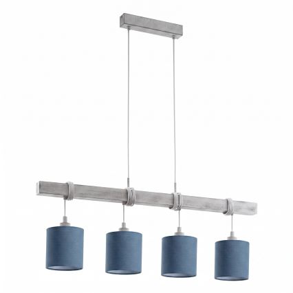 Brilagi - LED полилей на кабел NUBILA 4xE27/60W/230V сив/тъмносин