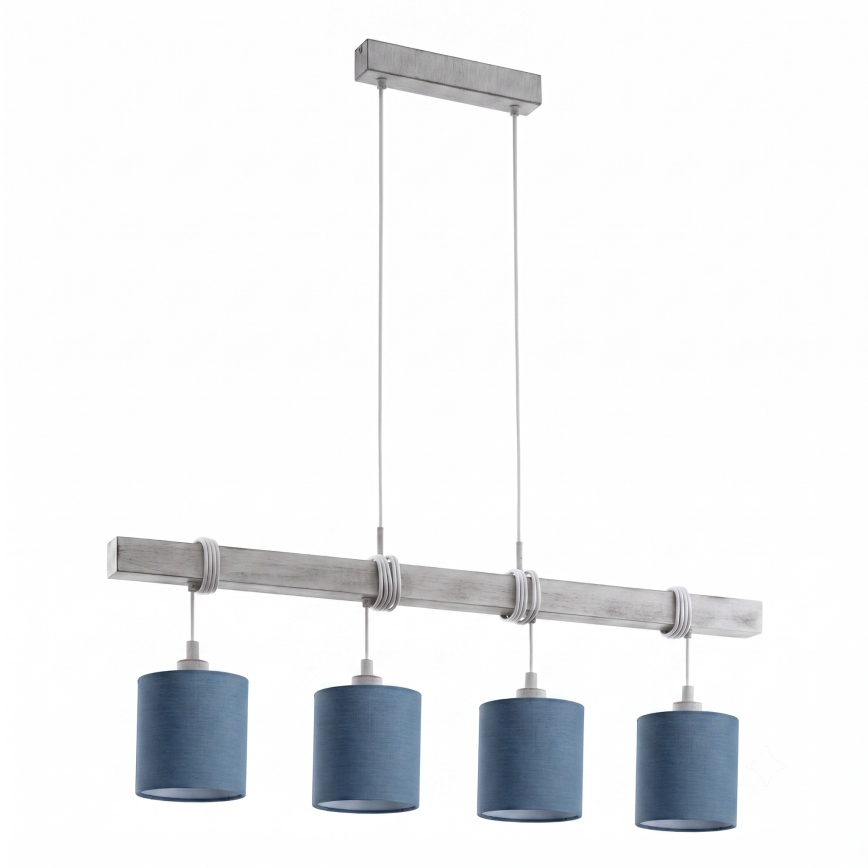 Brilagi - LED полилей на кабел NUBILA 4xE27/60W/230V сив/тъмносин