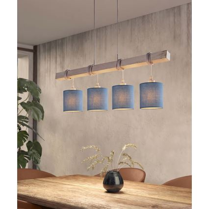 Brilagi - LED полилей на кабел NUBILA 4xE27/60W/230V сив/тъмносин