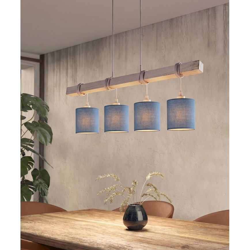 Brilagi - LED полилей на кабел NUBILA 4xE27/60W/230V сив/тъмносин