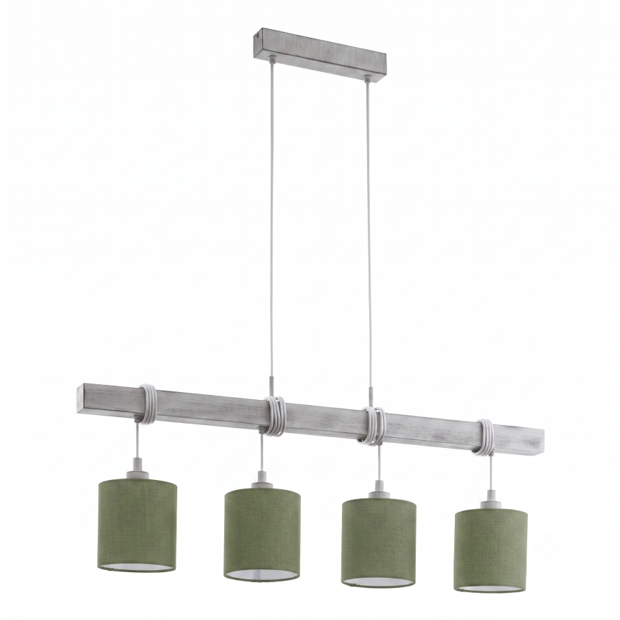 Brilagi - LED полилей на кабел NUBILA 4xE27/60W/230V сив/зелен
