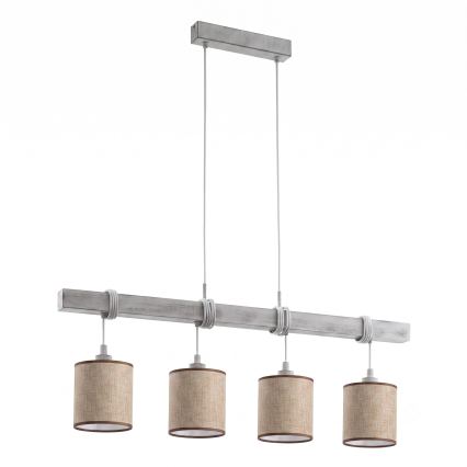 Brilagi - LED полилей на кабел NUBILA 4xE27/60W/230V сив/кафяв