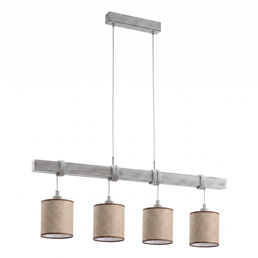 Brilagi - LED полилей на кабел NUBILA 4xE27/60W/230V сив/кафяв