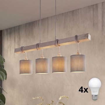 Brilagi - LED полилей на кабел NUBILA 4xE27/60W/230V светлосив