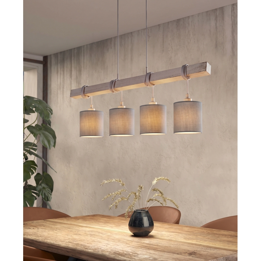 Brilagi - LED полилей на кабел NUBILA 4xE27/60W/230V светлосив