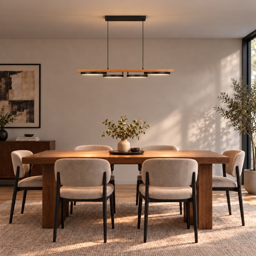 BRILAGI - LED полилей на кабел PLANK LED/35W/230V 4000K 30x100 см дърво