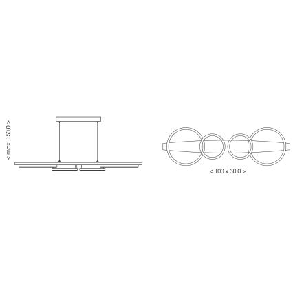 Brilagi - LED полилей на кабел PLANK LED/35W/230V 4000K 30x100 см дърво