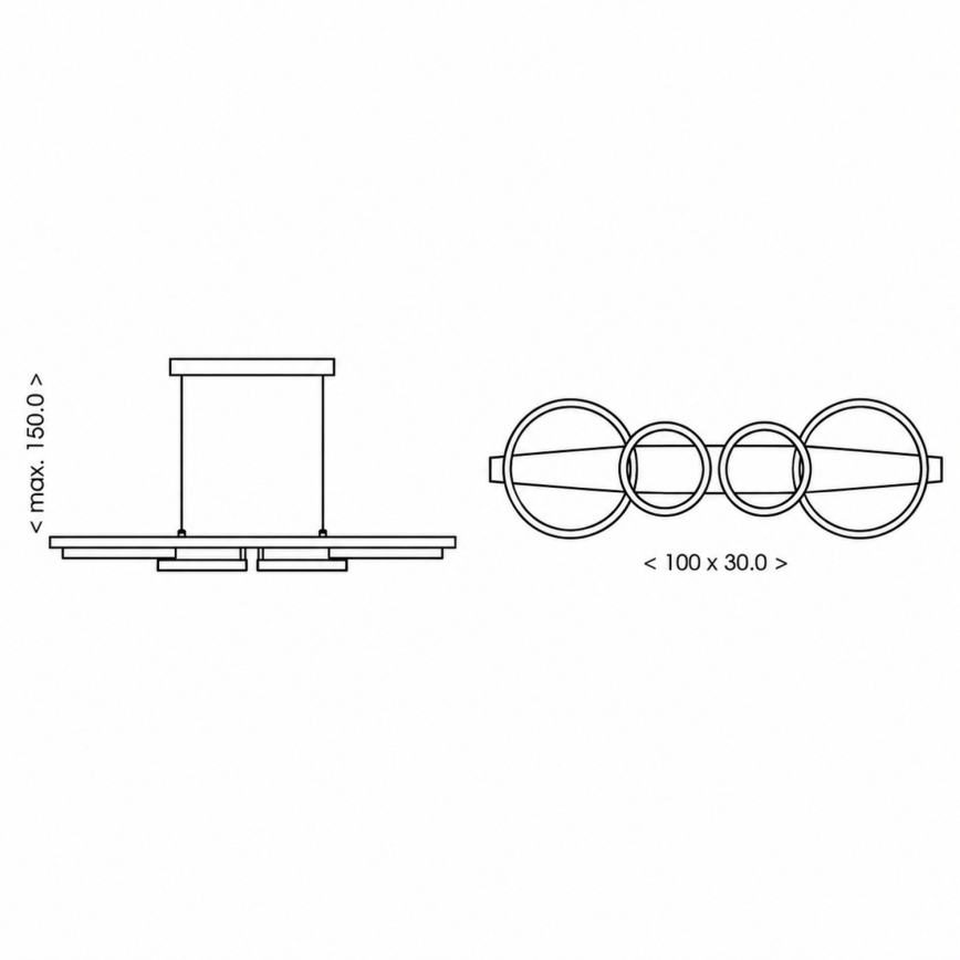 BRILAGI - LED полилей на кабел PLANK LED/35W/230V 4000K 30x100 см дърво