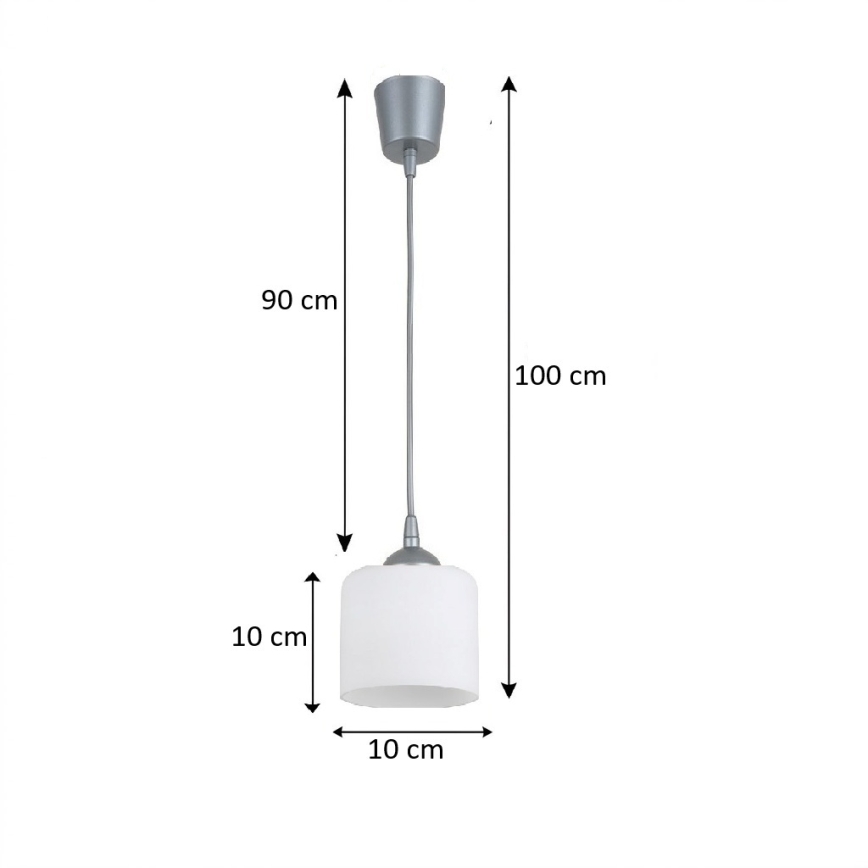 BRILAGI - LED полилей на кабел RETRO GLASS 1xE27/60W/230V диаметър 10 cm сребрист/бял