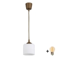 BRILAGI - LED полилей на кабел RETRO GLASS 1xE27/60W/230V pr. 10 cm кафяв/бял