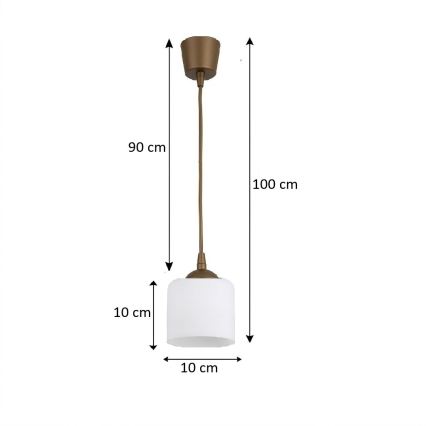 BRILAGI - LED полилей на кабел RETRO GLASS 1xE27/60W/230V pr. 10 cm кафяв/бял