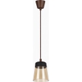 Brilagi - LED полилей на кабел RETRO GLASS 1xE27/60W/230V Ø 15,5 см кафяв/опушено бежово/черен