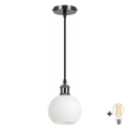 BRILAGI - LED полилей на кабел RETRO GLASS 1xE27/60W/230V Ø 15 см черен/бял