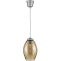 Brilagi - LED полилей на кабел RETRO GLASS 1xE27/60W/230V Ø 17 см сребрист/димно-бежов