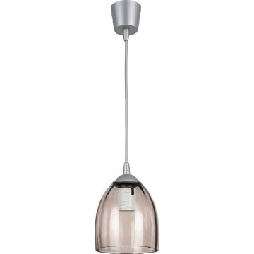 Brilagi - LED полилей на кабел RETRO GLASS 1xE27/60W/230V Ø 17 см сребрист/опушено бежово