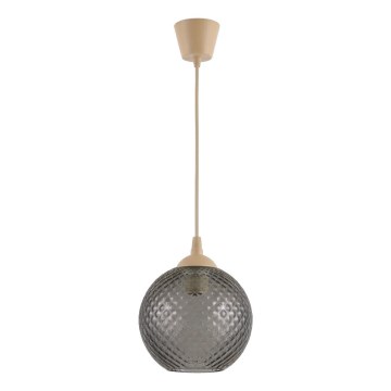 Brilagi - LED полилей на кабел RETRO GLASS 1xE27/60W/230V Ø 18 см бежов/димчато сив