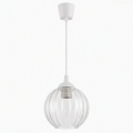 Brilagi - LED полилей на кабел RETRO GLASS 1xE27/60W/230V Ø 18 см бял/прозрачен