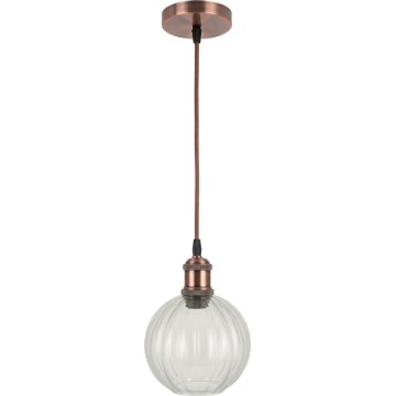 Brilagi - LED полилей на кабел RETRO GLASS 1xE27/60W/230V Ø 18 см бял/прозрачен