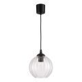 Brilagi - LED полилей на кабел RETRO GLASS 1xE27/60W/230V Ø 18 см черен/прозрачен