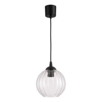 Brilagi - LED полилей на кабел RETRO GLASS 1xE27/60W/230V Ø 18 см черен/прозрачен