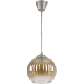 Brilagi - LED полилей на кабел RETRO GLASS 1xE27/60W/230V Ø 18 см, сребрист/димчато кафяв