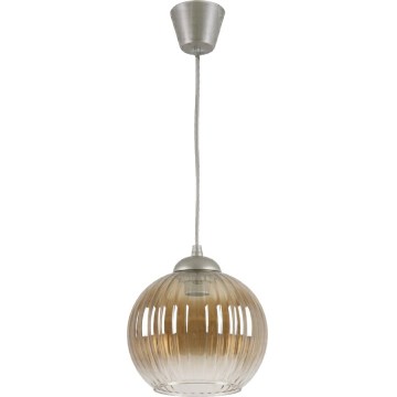 Brilagi - LED полилей на кабел RETRO GLASS 1xE27/60W/230V Ø 18 см, сребрист/димчато кафяв