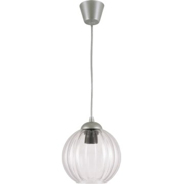 Brilagi - LED полилей на кабел RETRO GLASS 1xE27/60W/230V Ø 18 см сребрист/прозрачен