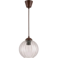 Brilagi - LED полилей на кабел RETRO GLASS 1xE27/60W/230V Ø 18 см кафяв/прозрачен