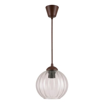 Brilagi - LED полилей на кабел RETRO GLASS 1xE27/60W/230V Ø 18 см кафяв/прозрачен