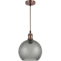 Brilagi - LED полилей на кабел RETRO GLASS 1xE27/60W/230V Ø 25 см меден/димно сив