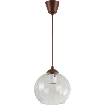 Brilagi - LED полилей на кабел RETRO GLASS 1xE27/60W/230V Ø 25 см кафява/прозрачна