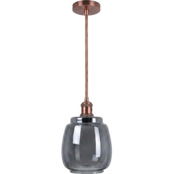 Brilagi - LED полилей на кабел RETRO GLASS 1xE27/60W/230V Ø 26 cm медно/опушено сиво