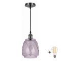BRILAGI - LED полилей на кабел RETRO GLASS 1xE27/60W/230V Ø 26 см черен/димно сив