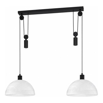 BRILAGI - LED полилей на кабел RETRO GLASS 2xE27/40W/230V черен/бял
