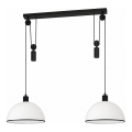 BRILAGI - LED полилей на кабел RETRO GLASS 2xE27/40W/230V черен/бял