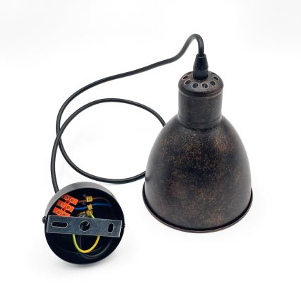 Brilagi - LED полилей на кабел RIDDY 1xE27/60W/230V меден/патина