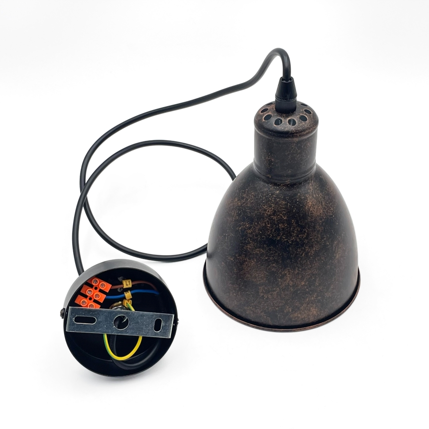 Brilagi - LED полилей на кабел RIDDY 1xE27/60W/230V меден/патина