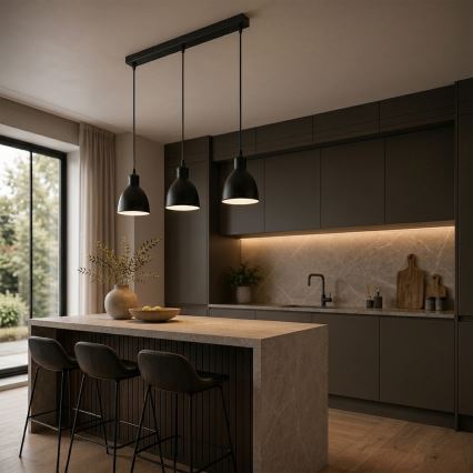 Brilagi - LED полилей на кабел RIDDY 3xE27/60W/230V черен
