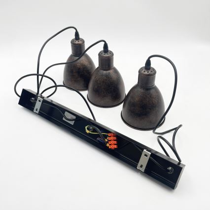 Brilagi - LED полилей на кабел RIDDY 3xE27/60W/230V мед/патина